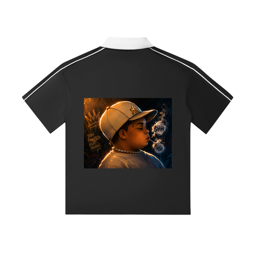 Contrast Collar Short-Sleeve Polo Shirt