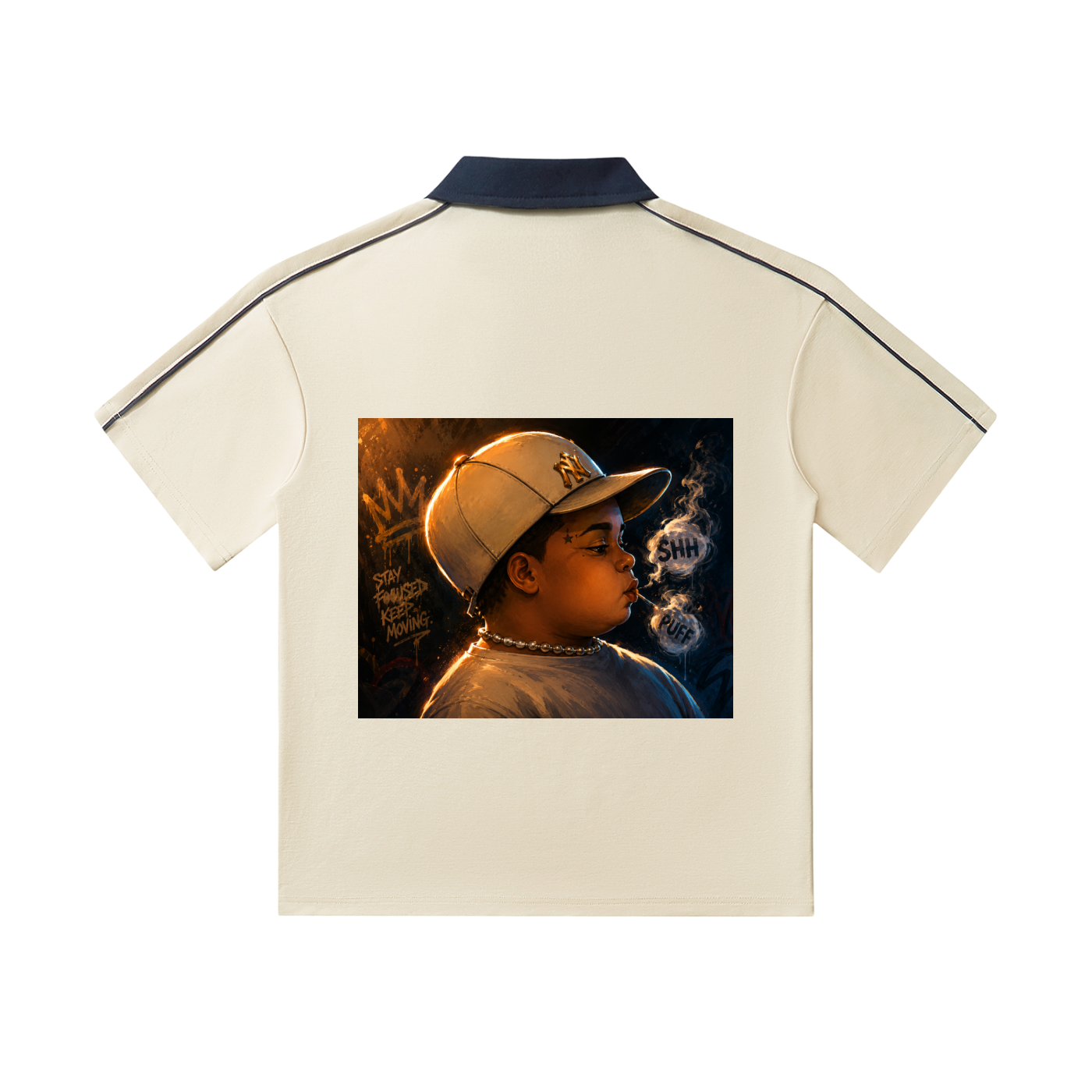 Contrast Collar Short-Sleeve Polo Shirt